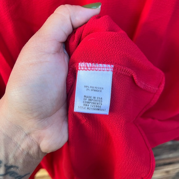 CHENAULT | Elegant Red Women's Top 1X - Picture 4 of 4